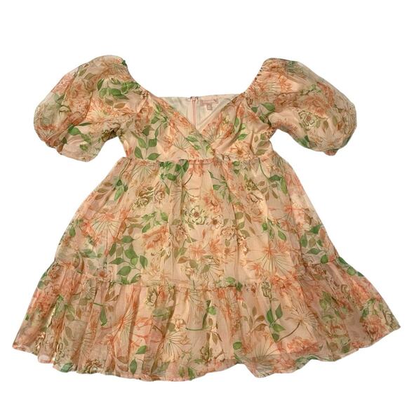 Lovecolette Floral Babydoll Dress - Peach - Medium - Picture 5 of 13